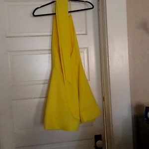 Canary yellow summer backless sundress